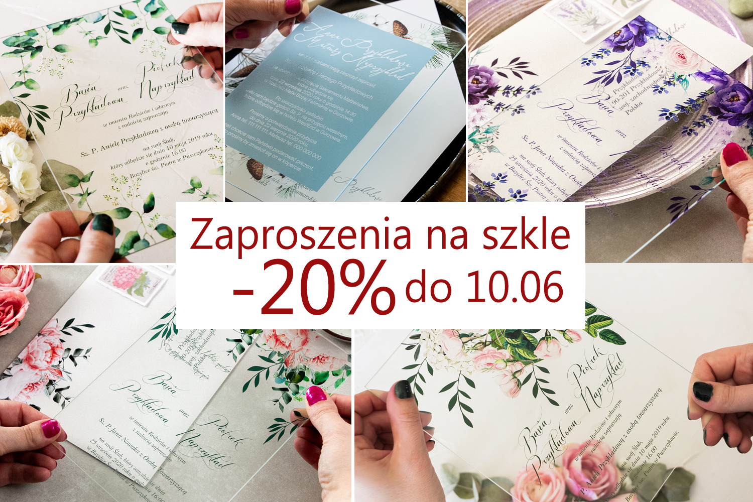 Zaproszenia na szkle - promocyjna cena wyjątkowych zaproszeń na ślub